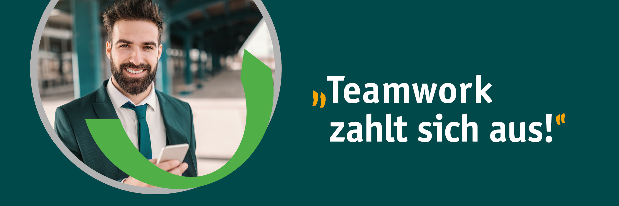 Werbemotiv Teamwork zahlt sich aus!